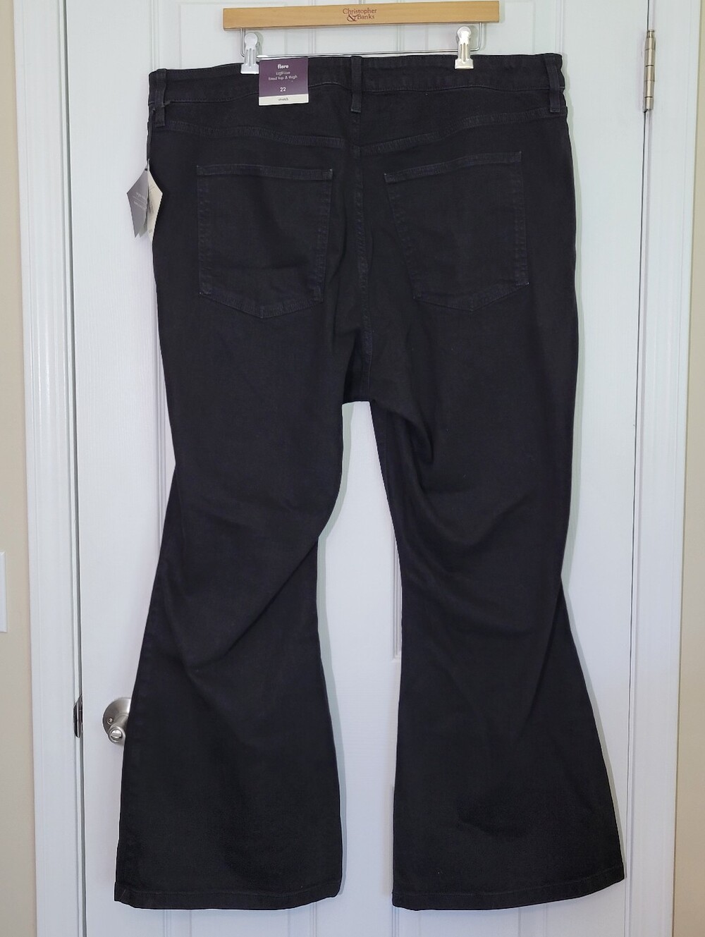 NWT Ava & Viv Black High Rise Flare Jeans Denim Plus Size 22 - Picture 10 of 13